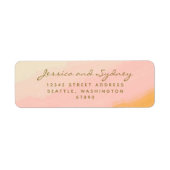 Boho Chic Waterverf Pink and Yellow Wedding Etiket (Voorkant)