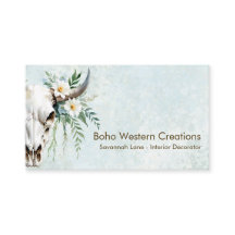 Boho Chic Waterverf Witte Bloemen Koe Schedel