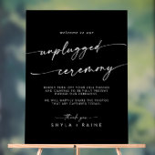 Boho Chic White Black Wedding Unplugged Ceremony Acryl Bord (Neutraal)