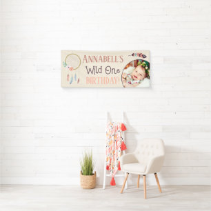 Boho Chic Wild ONE Girly Birthday Party Spandoek
