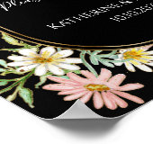 Boho Chic Wilde Bloem Krans Mimosa Bar Bericht Poster (Hoek)