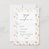 Boho Chic Wilde Bloemen Moderne Bloemige Trouwdag RSVP Kaartje (Voorkant)