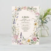 Boho Chic Wildflower Baby shower Kaart (Staand voorkant)