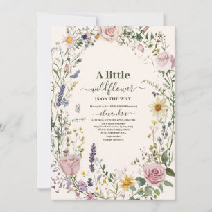 Boho Chic Wildflower Baby shower Kaart