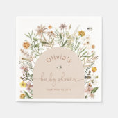 Boho Chic Wildflower Baby shower Papier Servet (Voorkant)