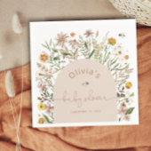Boho Chic Wildflower Baby shower Papier Servet