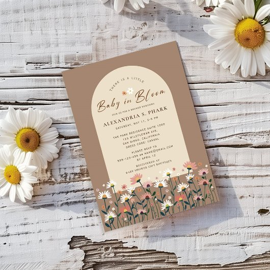 Boho Chic Wildflower Daisy Baby in Bloom Shower Kaart
