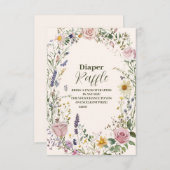 Boho Chic Wildflower Diapper Raffle Informatiekaartje (Voorkant / Achterkant)