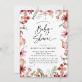 Boho Chic Wildflower Greenery Baby shower Kaart (Voorkant)