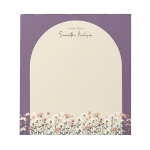 Boho Chic Wildflower Grensboog Notitieblok