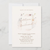 Boho Chic Wildflower Minimalist Garden Wedding Kaart (Voorkant)