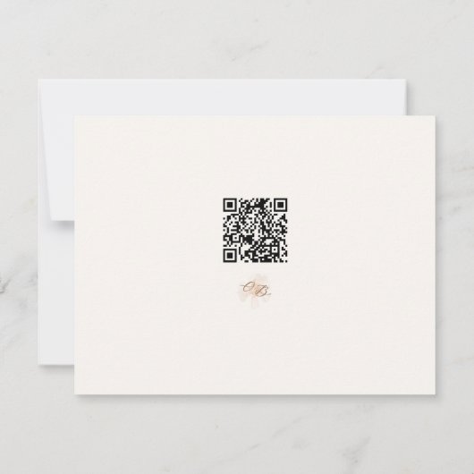 Boho Chic Wildflower QR Code Wedding RSVP Kaartje (Achterkant)
