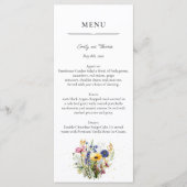 Boho Chic Wildflower Simple Wedding Menu (Voorkant)