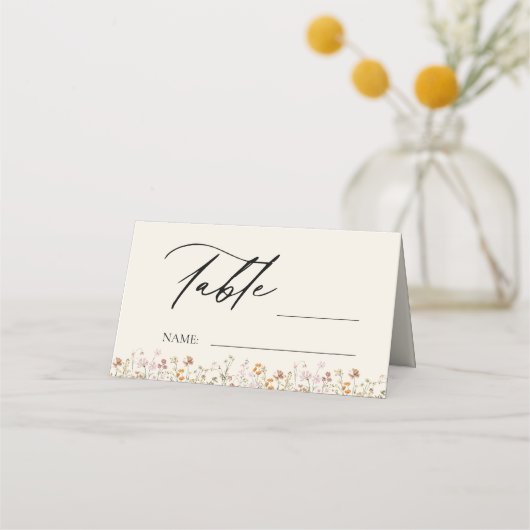 Boho Chic Wildflower Tafelnummer (Voorkant)