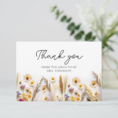 Boho Chic Wildflower Vrijgezellenfeest Dank u Kaart (Staand voorkant)