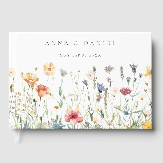 Boho Chic Wildflower Wedding Gastenboek (Voorkant)