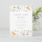 Boho Chic Wildflower Wedding Save The Date (Staand voorkant)