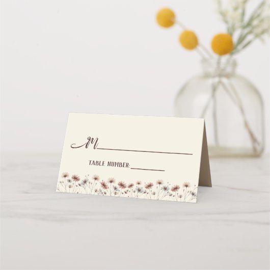 Boho Chic Wildflowers Elegante bruiloft Schrijf-in (Voorkant)