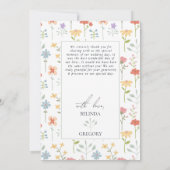 Boho Chic Wildflowers Modern Floral Wedding Bedankkaart (Achterkant)