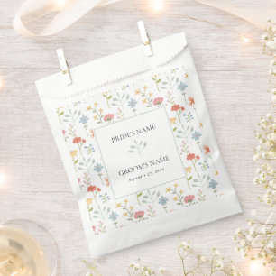Boho Chic Wildflowers Modern Floral Wedding Bedankzakje