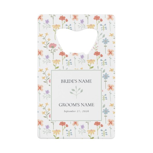 Boho Chic Wildflowers Modern Floral Wedding Favor (Devant)