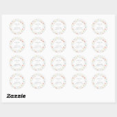 Boho Chic Wildflowers Modern Floral Wedding Ronde Sticker (Vel)