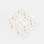 Boho Chic Wildflowers Modern Floral Wedding Servet (Hoek)