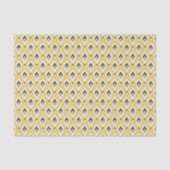 Boho chic yellow ikat tribal patroonmonogram tissuepapier (Voorkant)