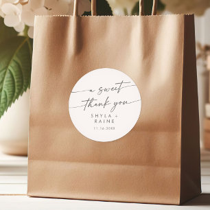 Boho Chic Zilver Grijs Een Lief Dank U Favor Ronde Sticker