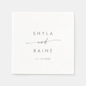 Boho Chic Zilver Grijs Monogram Bruiloft Servetten (Voorkant)