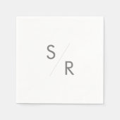 Boho Chic Zilver Grijs Monogrammed Servetten (Voorkant)