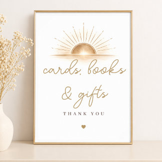 Boho Chic Zonneschijn Baby Shower Boeken Cadeaus B Poster