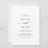 Boho Chic Zwart-Wit Casual Fotobruiloft Kaart (Voorkant)