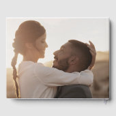 Boho Chic Zwart-Wit Foto Bruiloft Gastenboek (Achterkant)