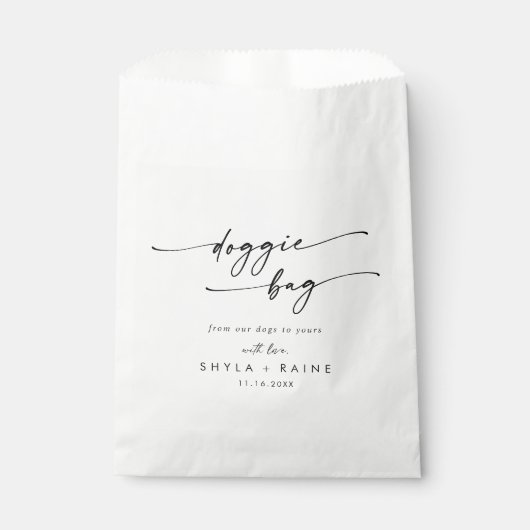 Boho Chic Zwart-Wit Huwelijkshond Treat Bedankzakje (Voorkant)