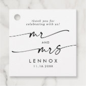 Boho Chic Zwart-wit Mr en Mrs Wedding Bedankjes Labels (Voorkant)