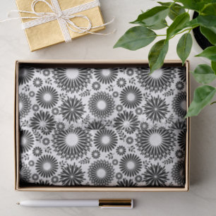 Boho Chic Zwart Witte Volkstuin Bloemen en Steruit Tissuepapier