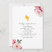 Boho Chick rose Baby shower floral Invitation (Devant)
