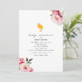 Boho Chick rose Baby shower floral Invitation (Debout devant)