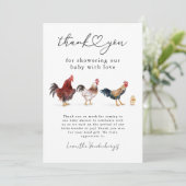 Boho Chicken Baby shower Bedankkaart (Staand voorkant)
