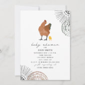 Boho Chicken Mama Baby shower Invitation (Devant)