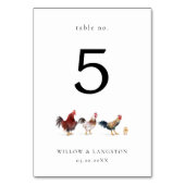 Boho Chicken Mariage Numéro de table (Dos)