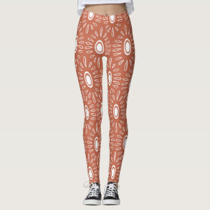 Boho chique bloemen: modern naadloos design leggings