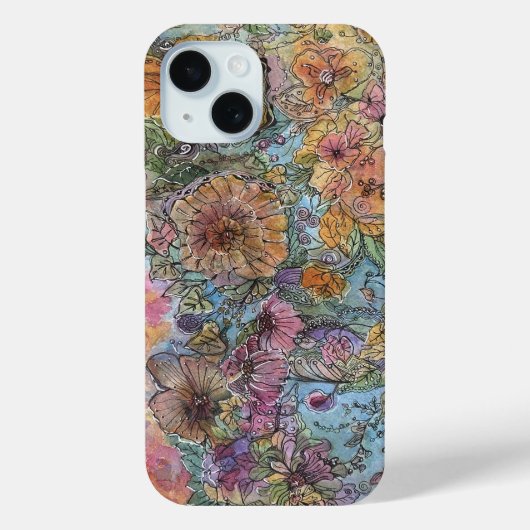 Boho chique bloementuin Waterverf schilderij Case-Mate iPhone Case