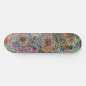 Boho chique bloementuin Waterverf schilderij Skateboard (Horizontaal)