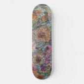 Boho chique bloementuin Waterverf schilderij Skateboard (Voorkant)