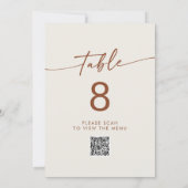 Boho Chique Bohemian Cream QR Code Tafelnummers (Achterkant)