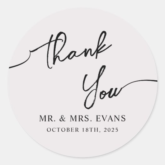 Boho-chique bruiloft Sticker Dank u. (Voorkant)
