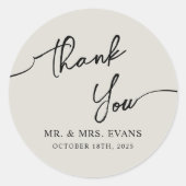 Boho-chique bruiloft Sticker Dank u. (Voorkant)