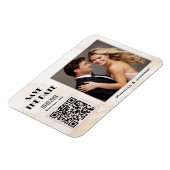 Boho Chique Foto QR Code Sla de datum op Magneet (Linkerzijde)